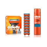 Gillette Fusion 5 8 Razor Blades & Moisturising Shave Gel Bundle GOODS ASDA   