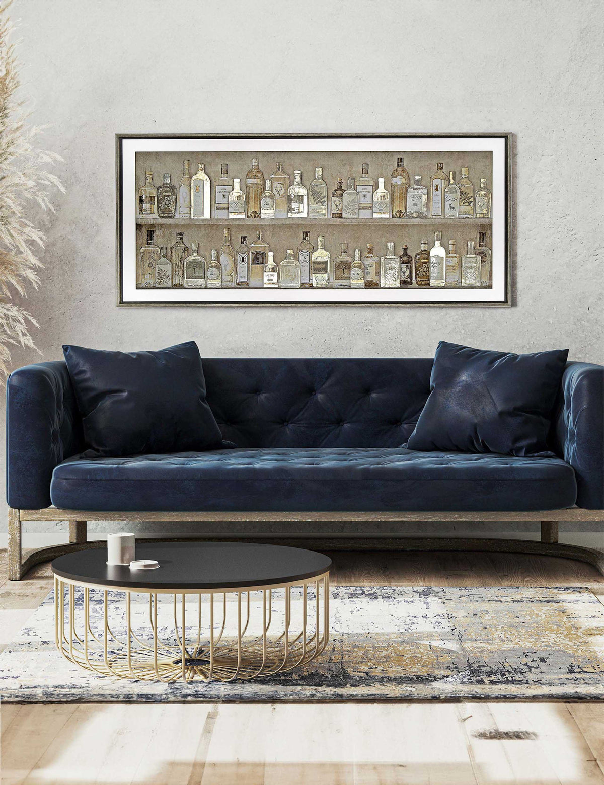 Gallery Direct Gin Collection Rectangle Framed Art 640mm x 1440mm, UK version