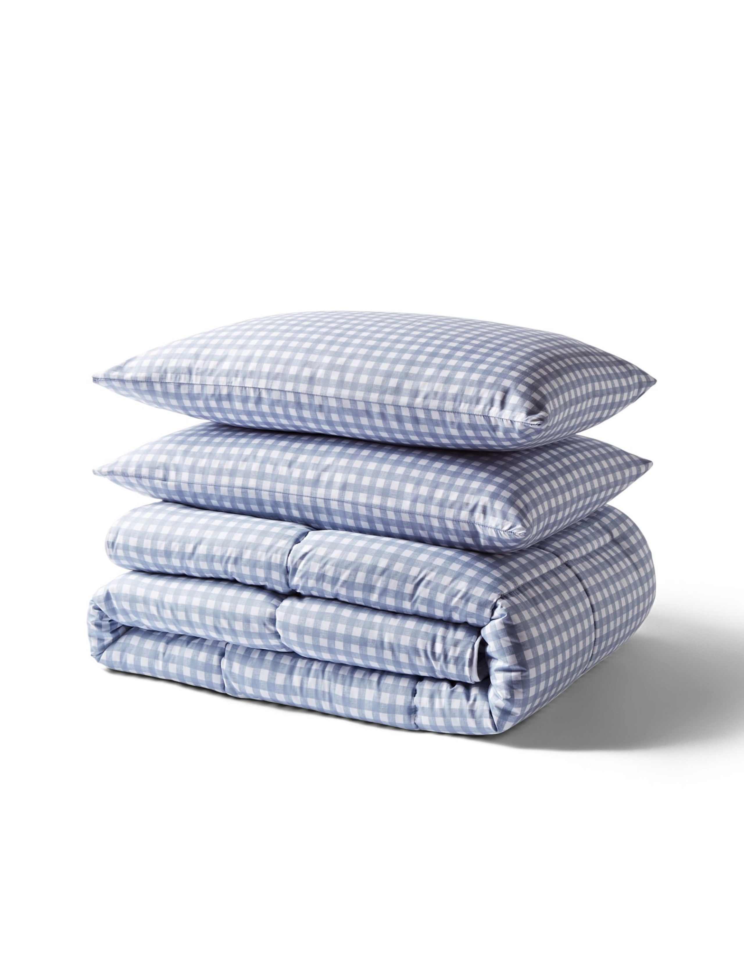 Night Lark gingham 4.5 tog coverless duvet set, UK version