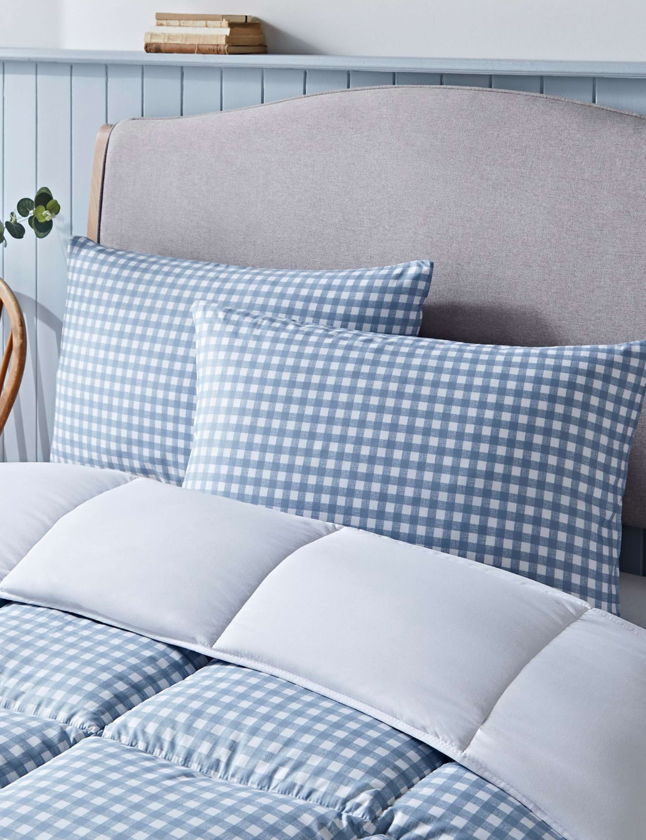 Night Lark gingham 4.5 tog coverless duvet set, UK version