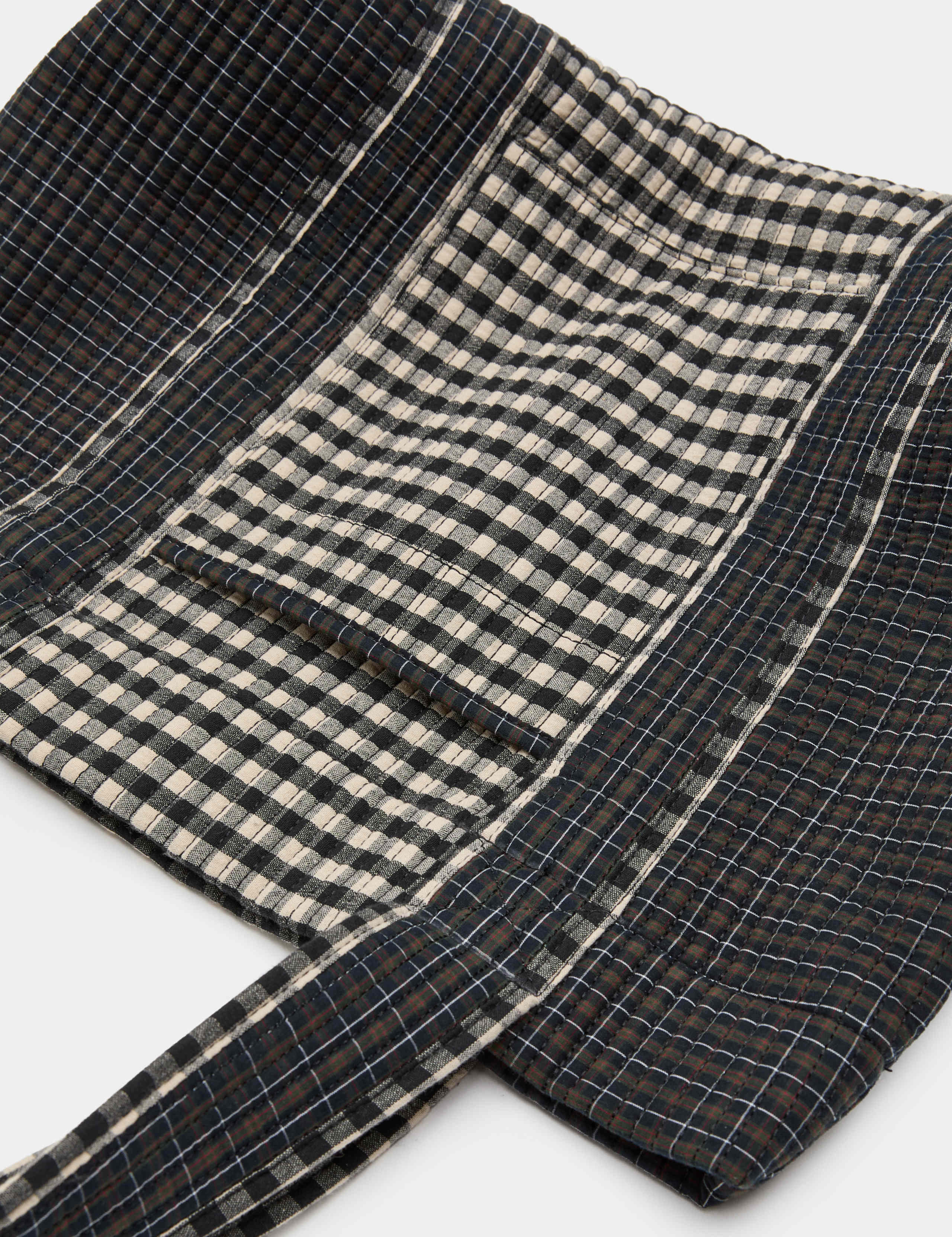 M&S Gingham Shopper patchwork bag, imported from the UK