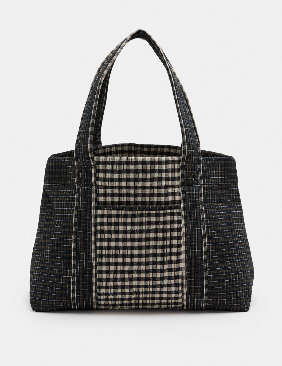 M&S Gingham Shopper patchwork bag, imported from the UK