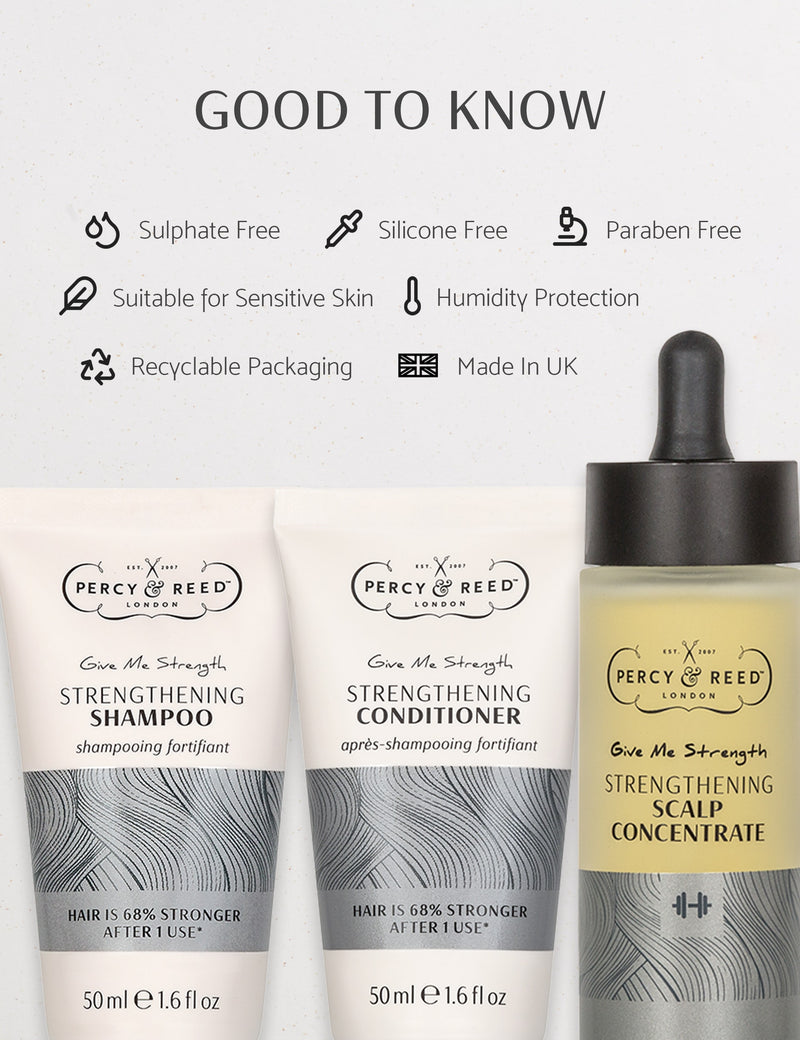 Percy & Reed Give Me Strength Hair Regime 3x50ml, UK version
