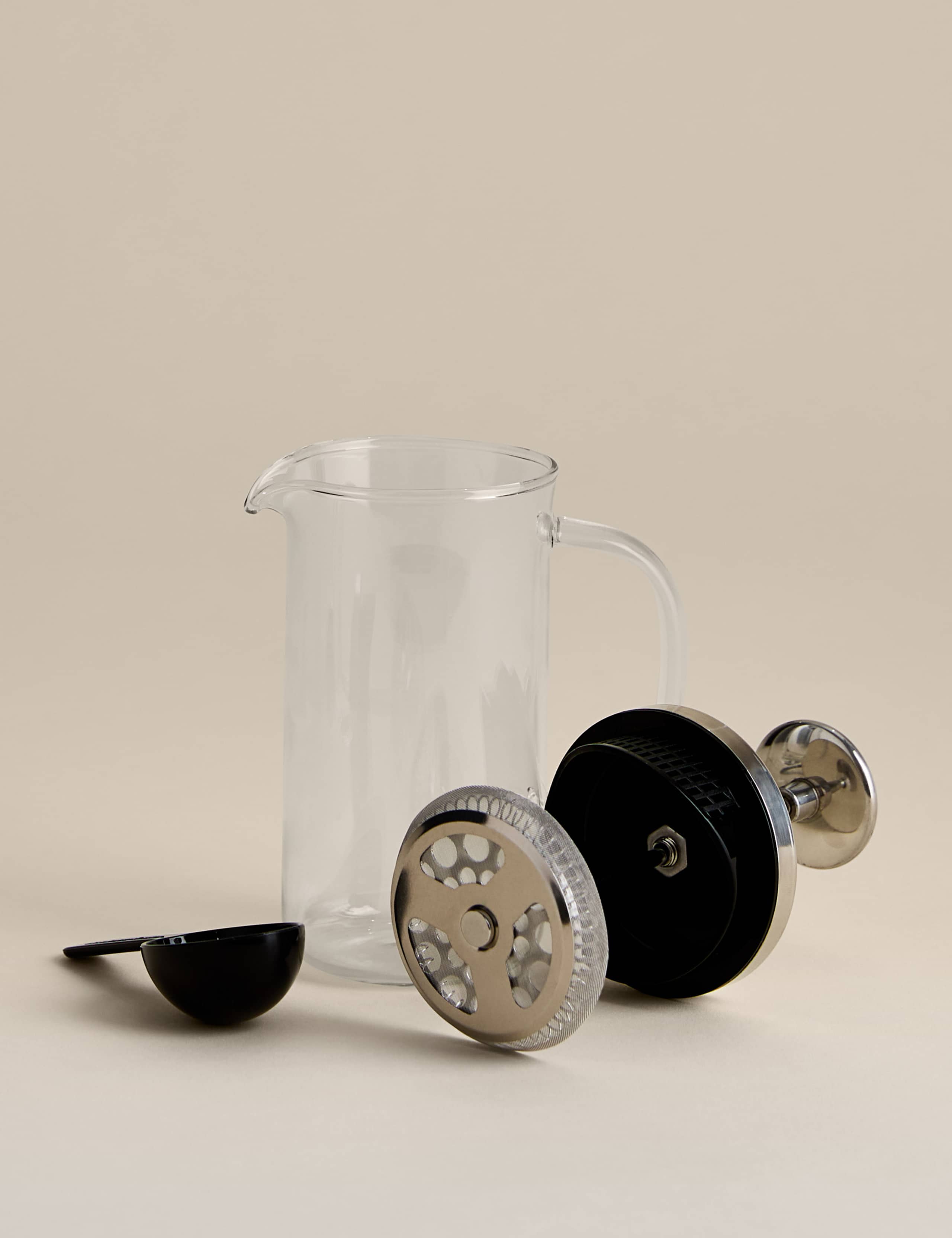 3 cup glass cafetiere with plunger, UK version