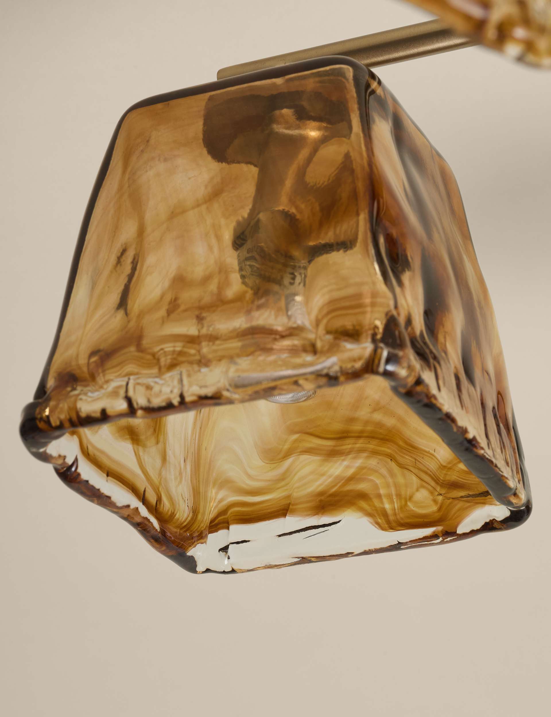 Glass 5-light flush ceiling light 58 cm, imported from the UK