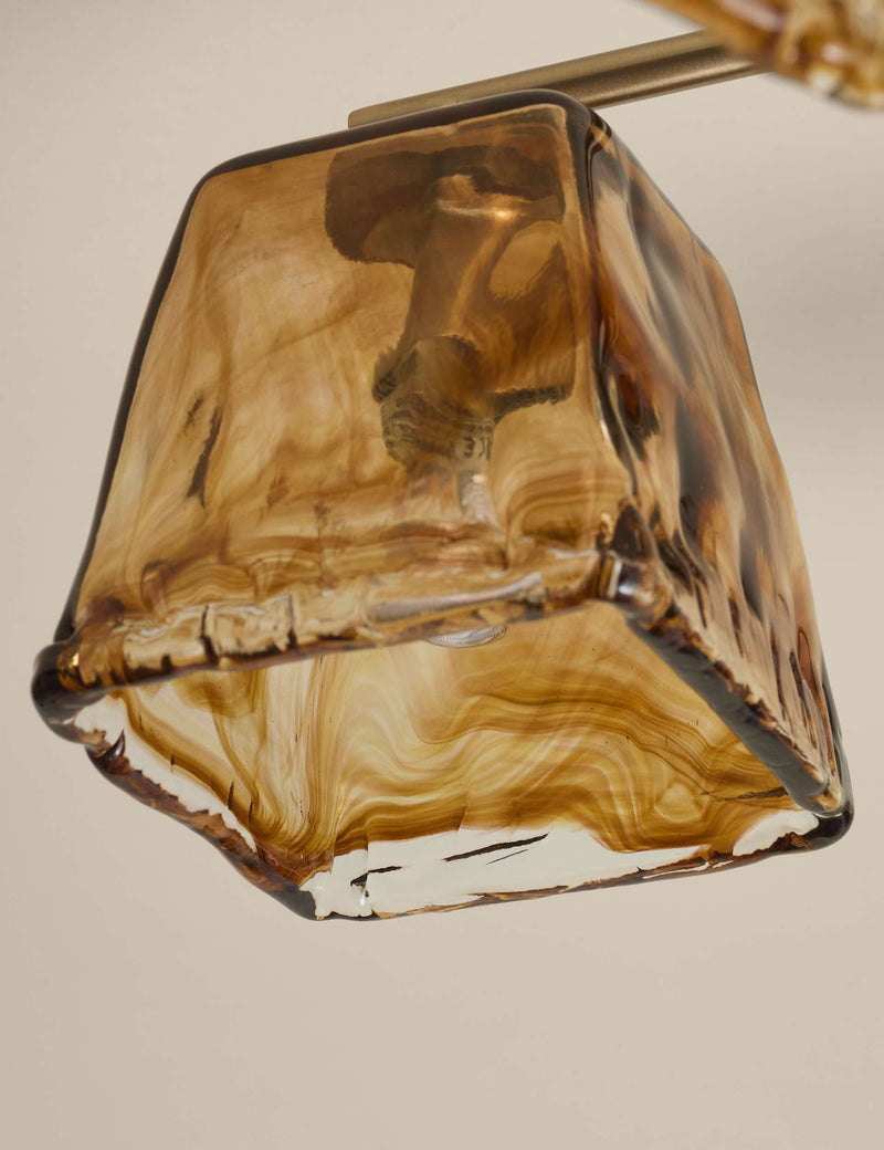 Glass 5-light flush ceiling light 58 cm, imported from the UK