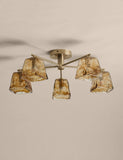 Glass 5-light flush ceiling light 58 cm, imported from the UK