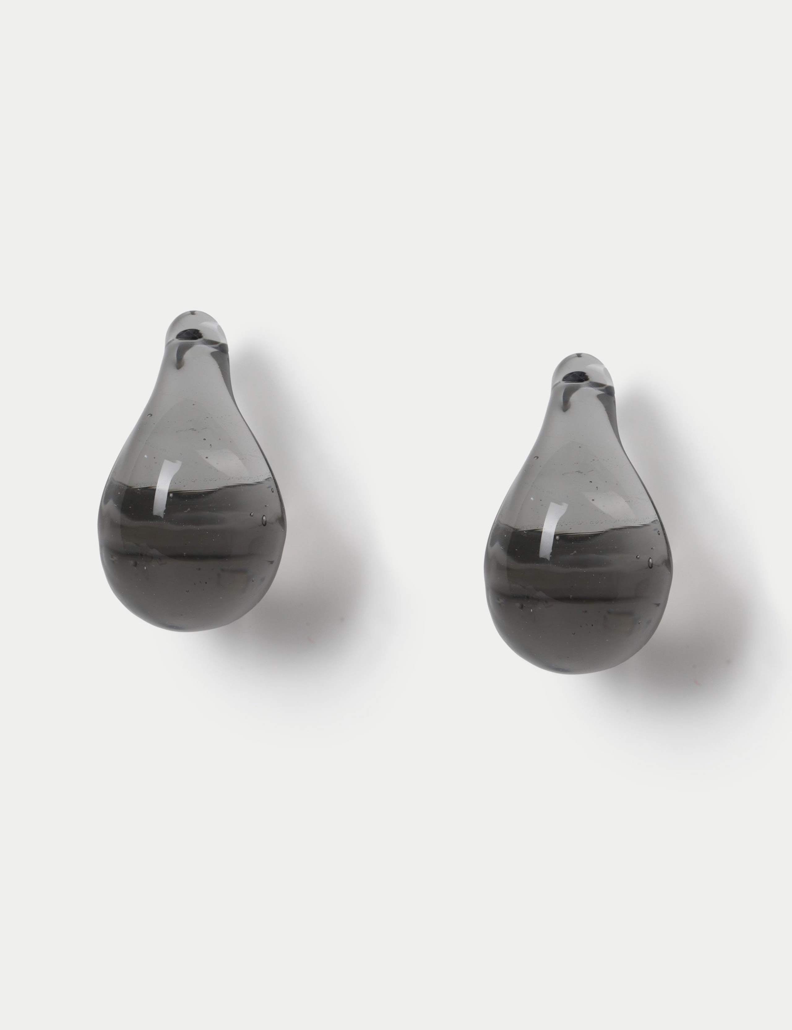 Autograph glass hoop earrings stainless steel, imported from the UK