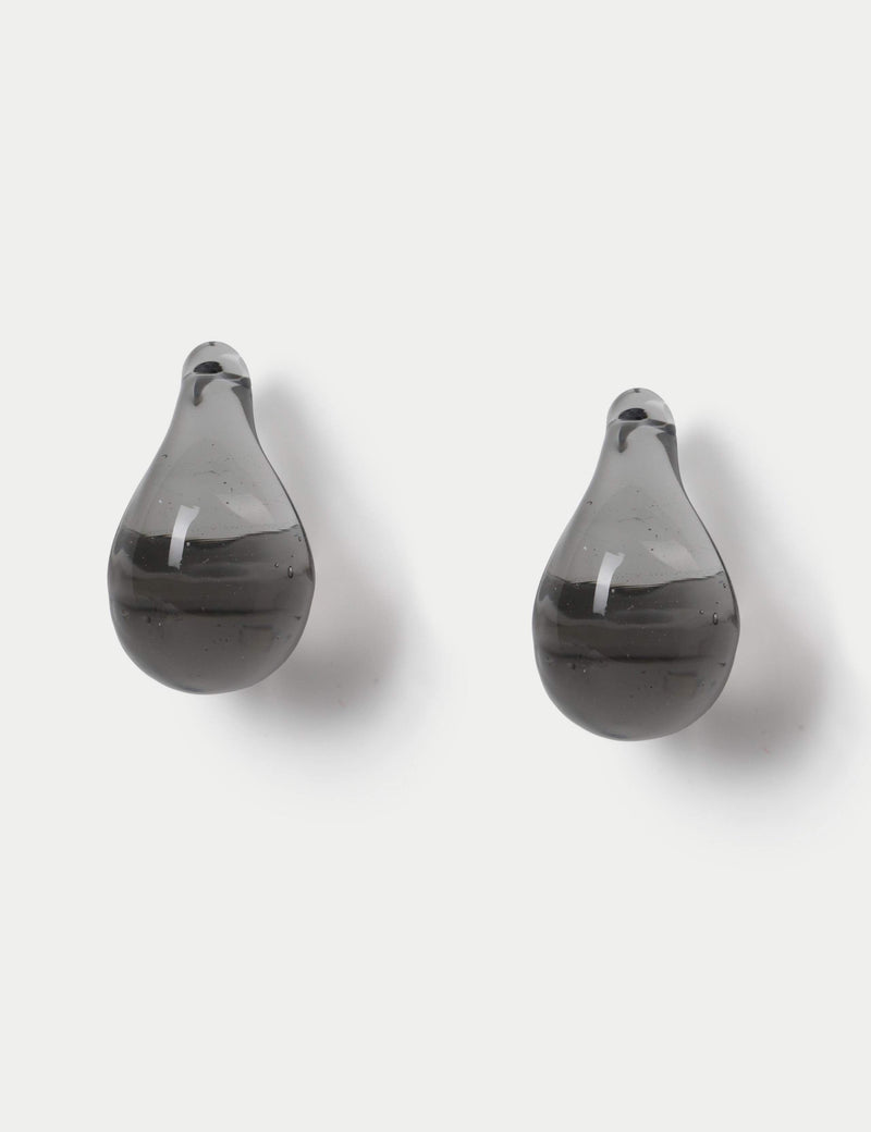 Autograph glass hoop earrings stainless steel, imported from the UK