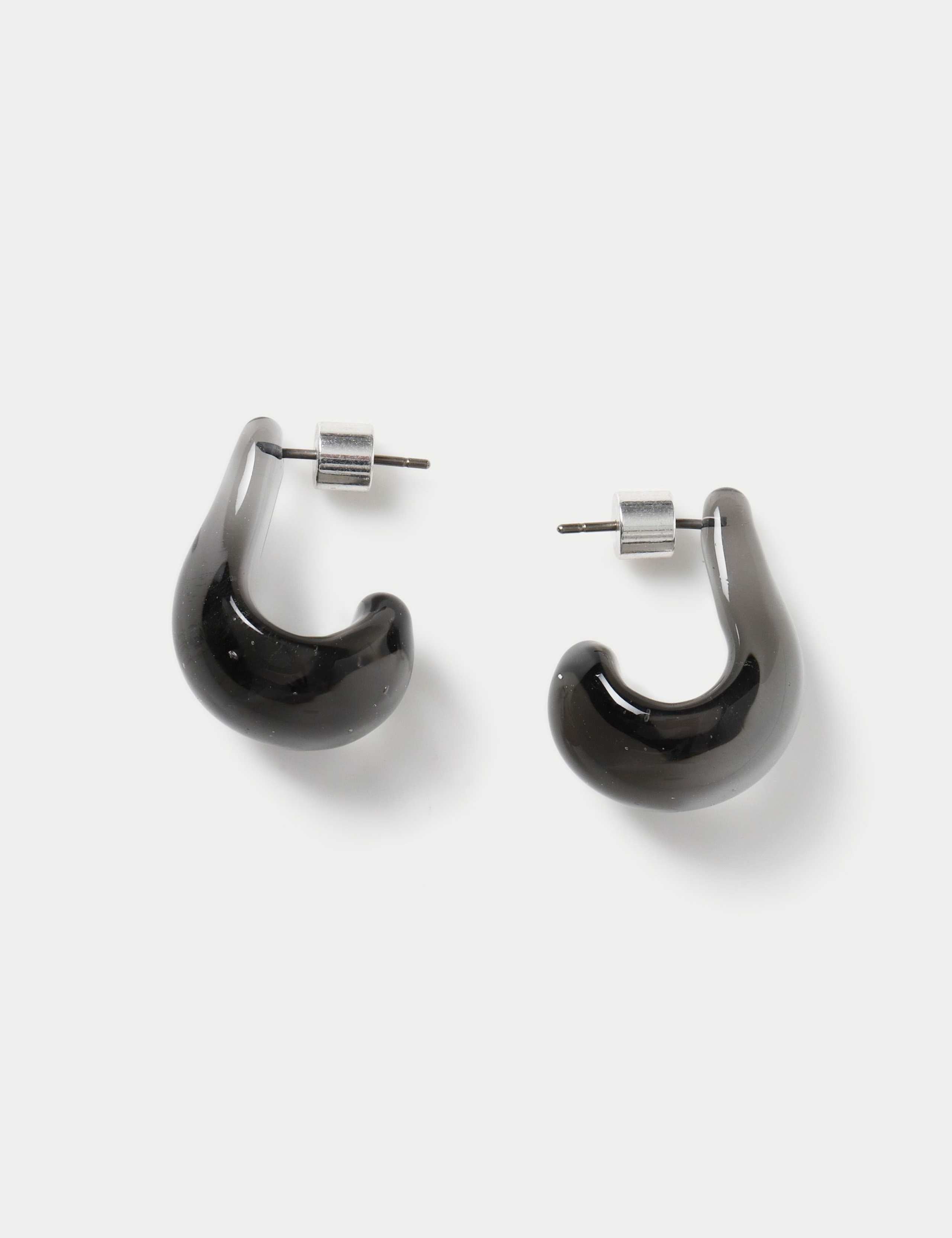 Autograph glass hoop earrings stainless steel, imported from the UK