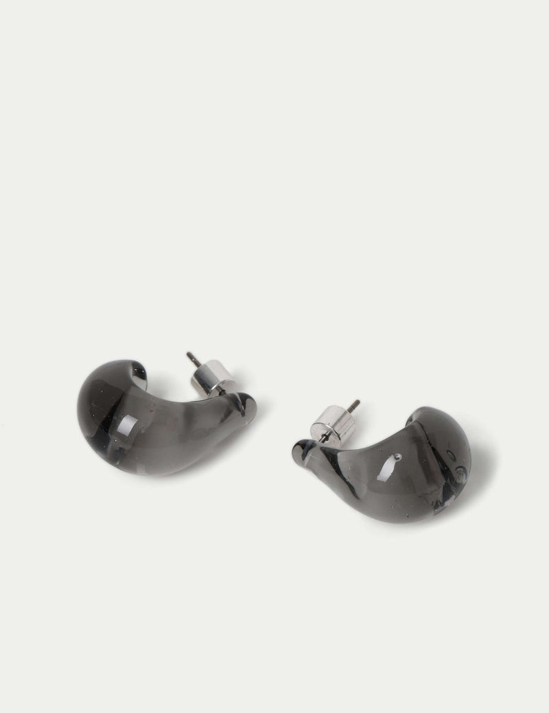 Autograph glass hoop earrings stainless steel, imported from the UK