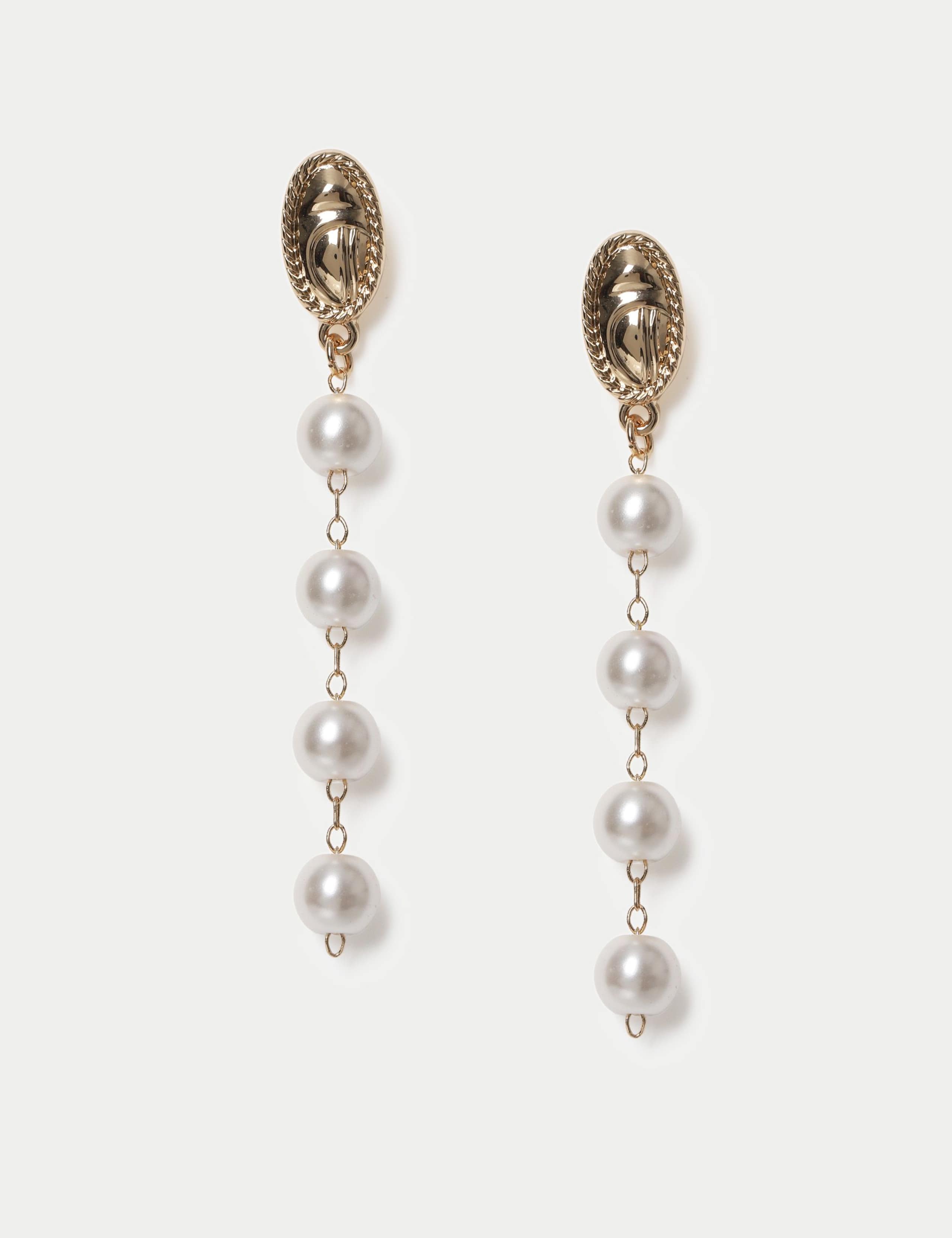 PER UNA glass pearl delicate earrings, UK version