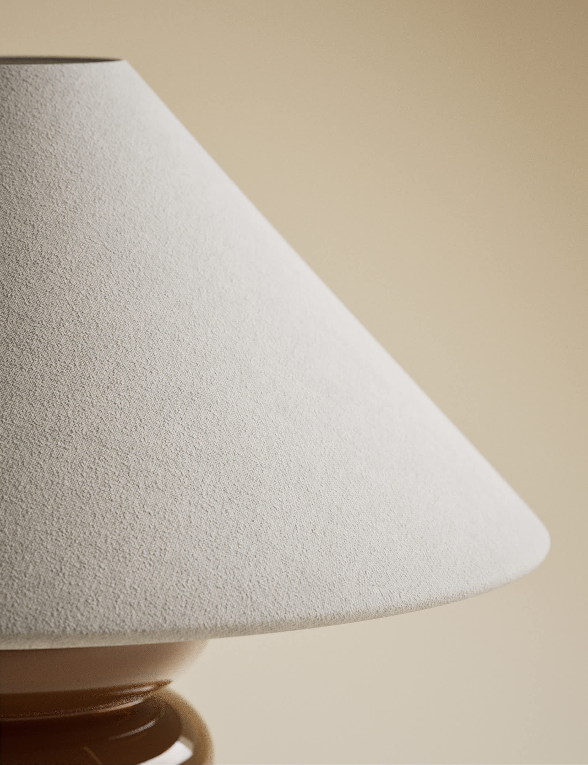 Glass Ribbed Table Lamp with fabric shade, UK version