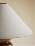 Glass Ribbed Table Lamp with fabric shade, UK version