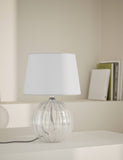 Glass table lamp with tapered shade 30 cm tall (British brand)