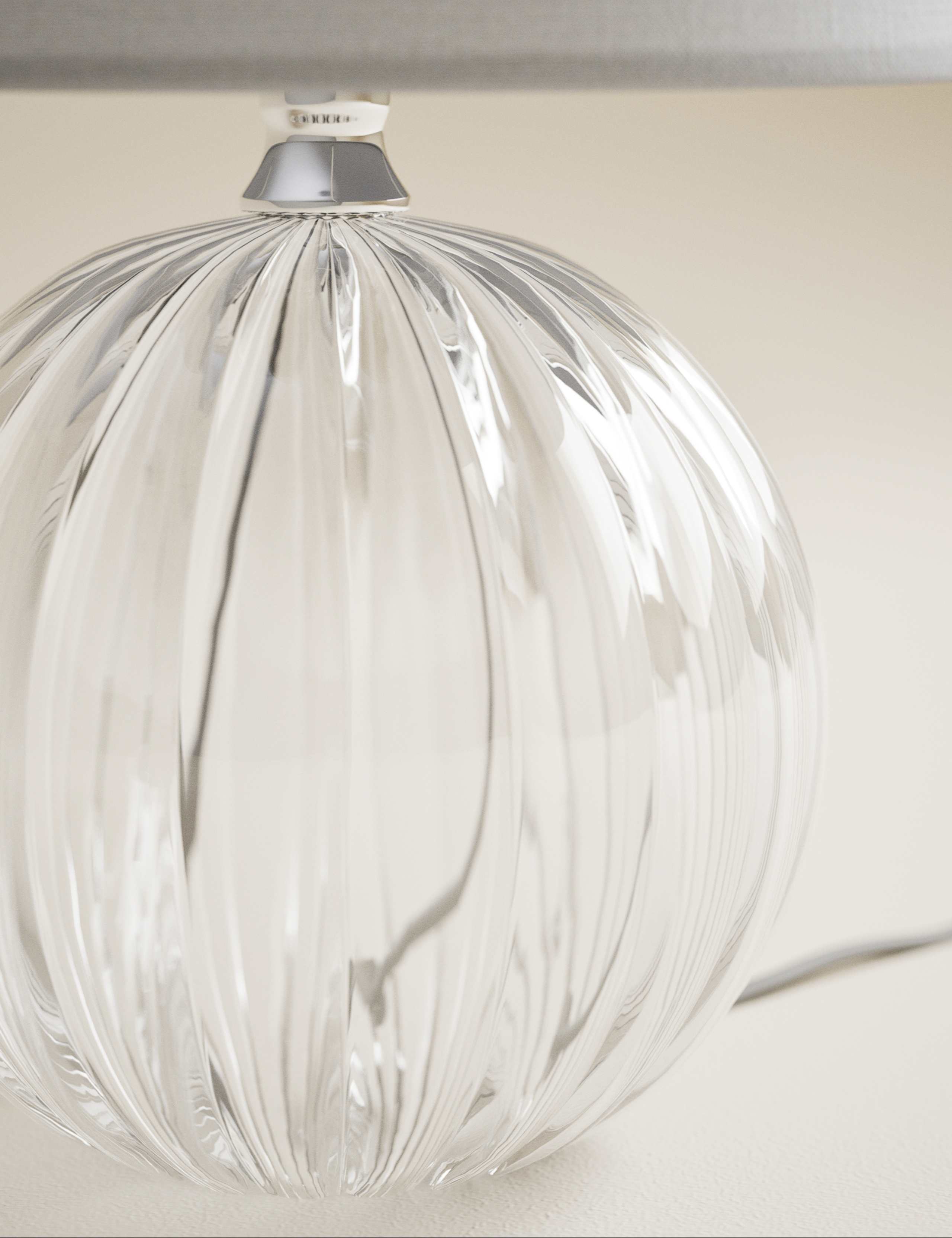 Glass table lamp with tapered shade 30 cm tall (British brand)