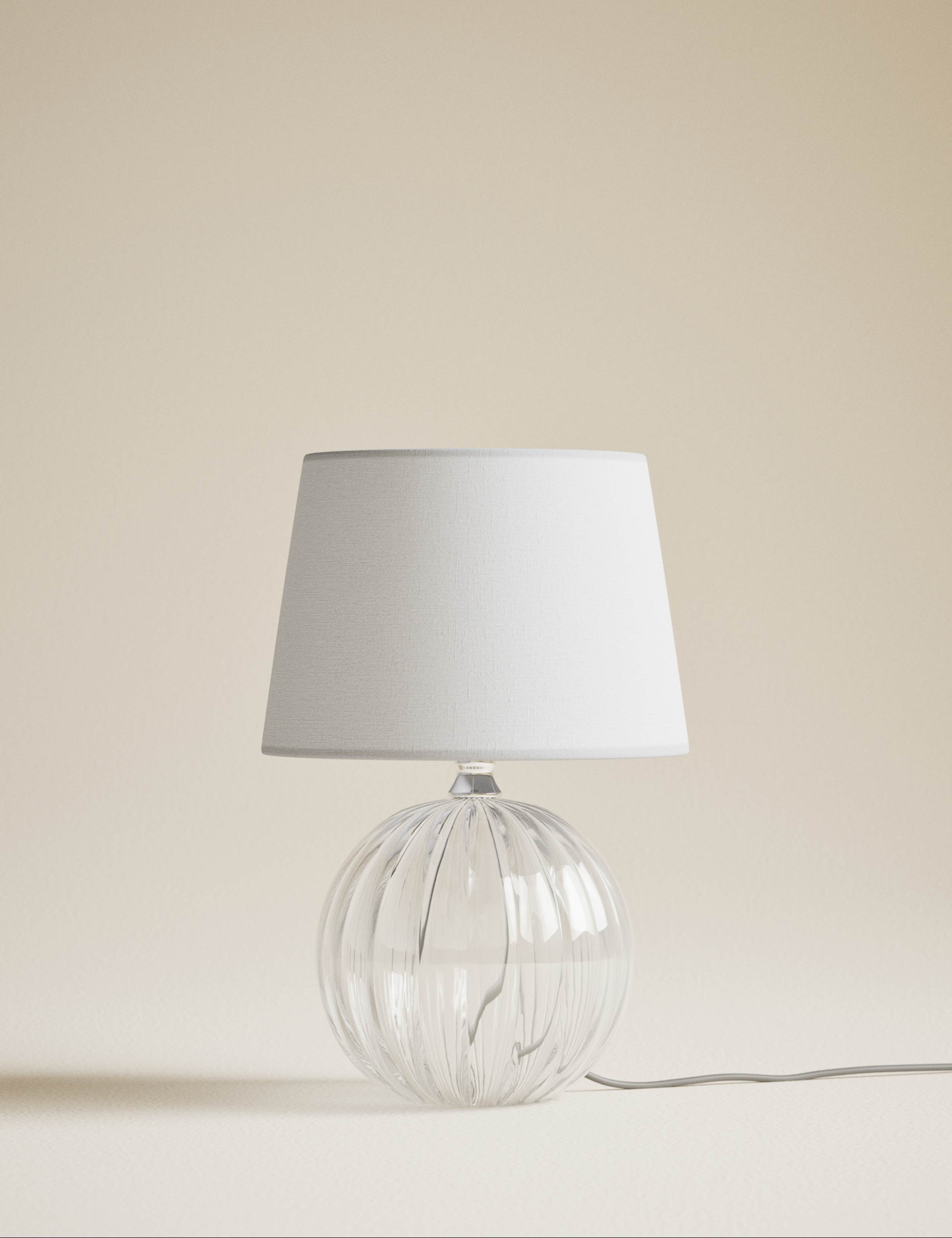Glass table lamp with tapered shade 30 cm tall (British brand)