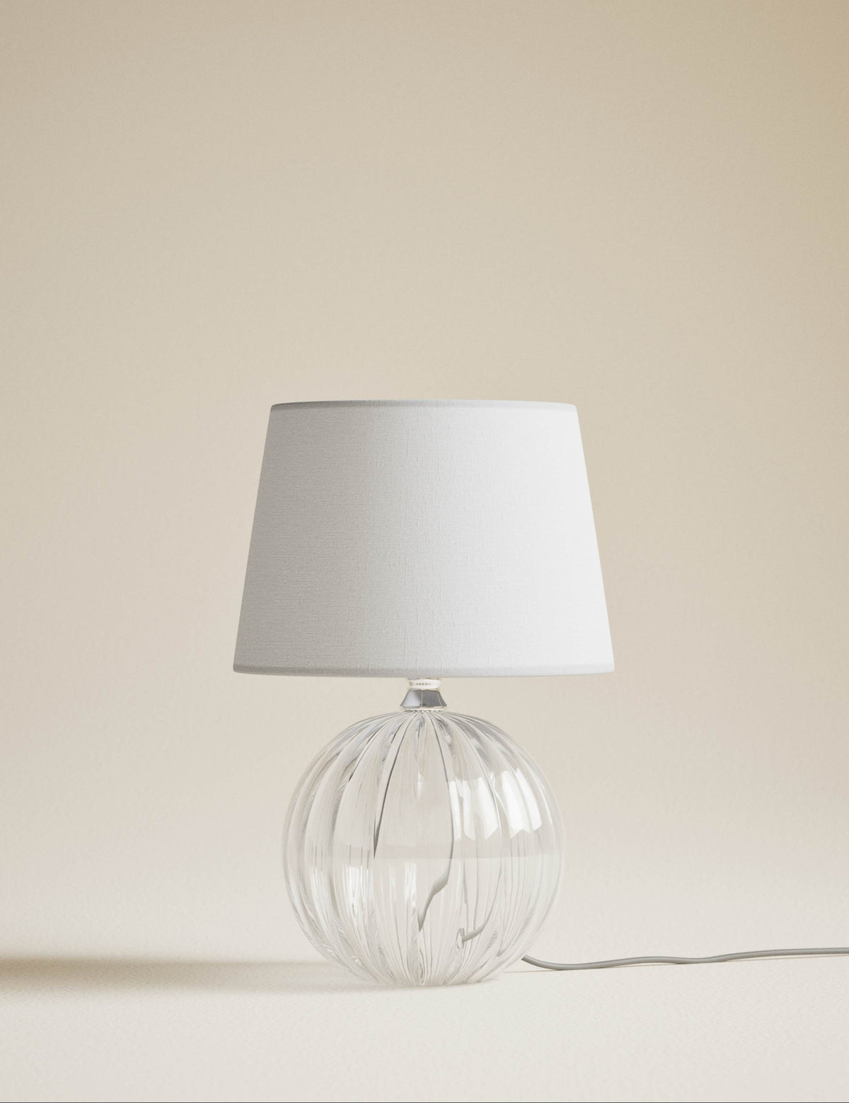 Glass table lamp with tapered shade 30 cm tall (British brand)