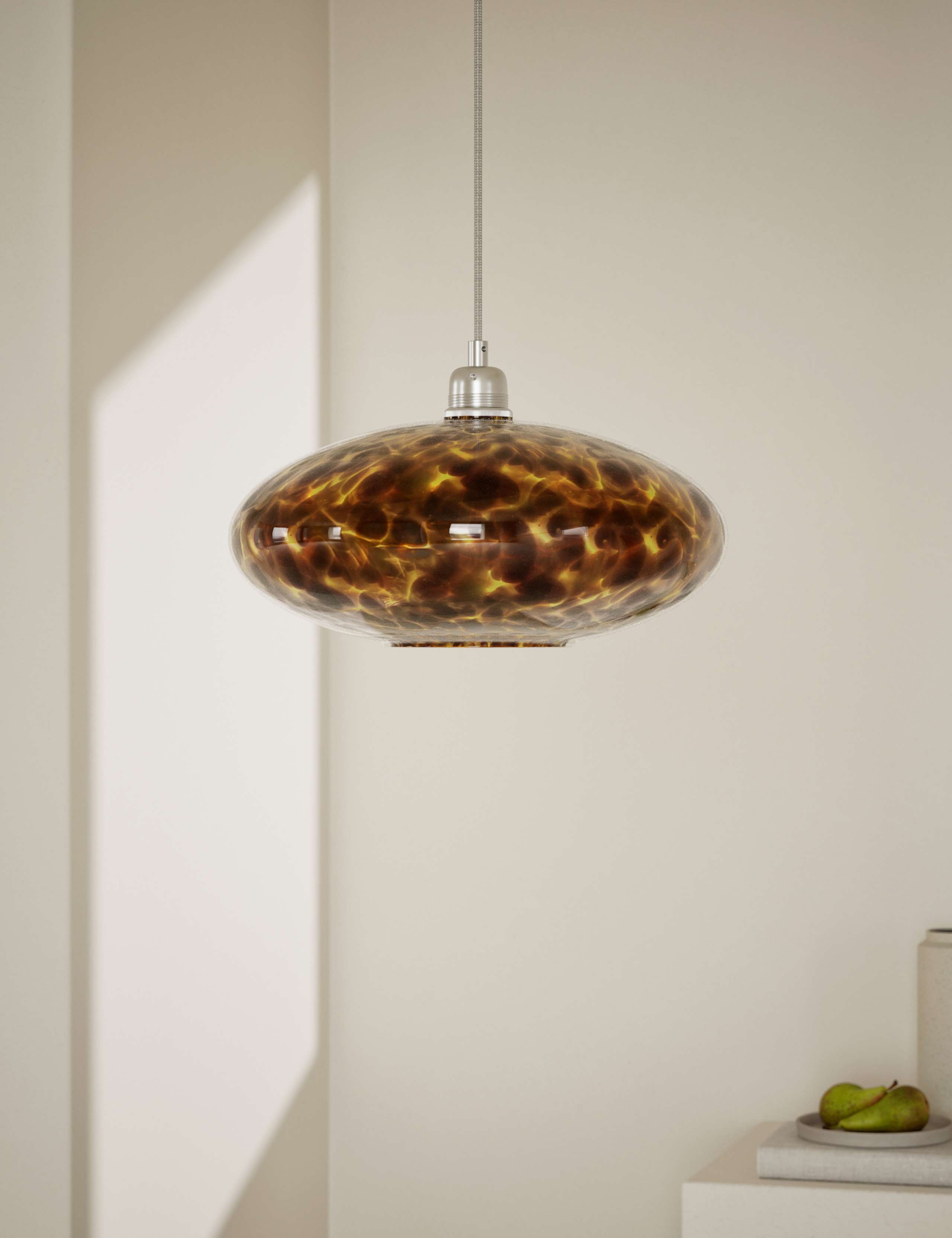 Glass tortoise shell easy fit shade - British product