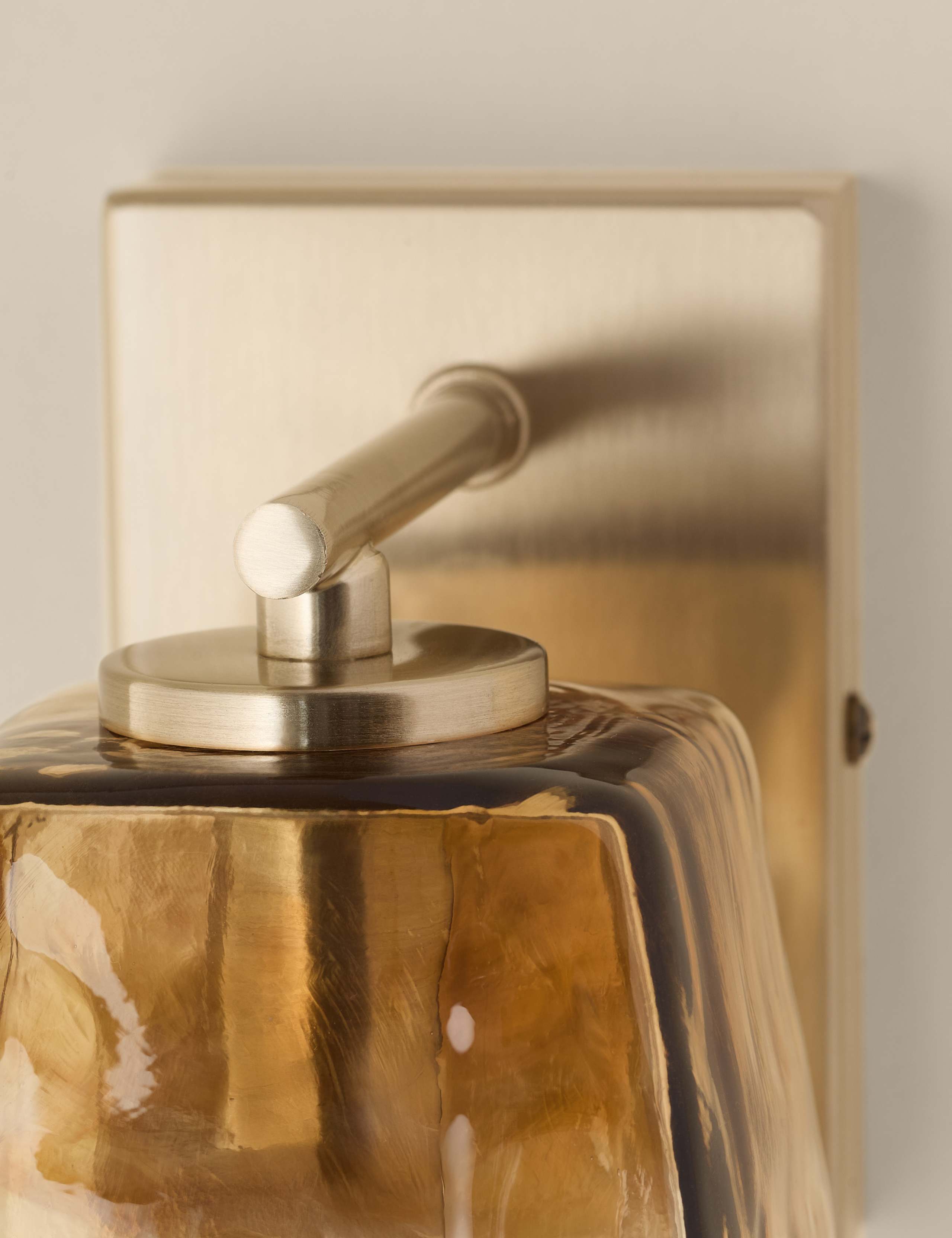 Glass wall light with hand-blown ombré shade, imported from the UK