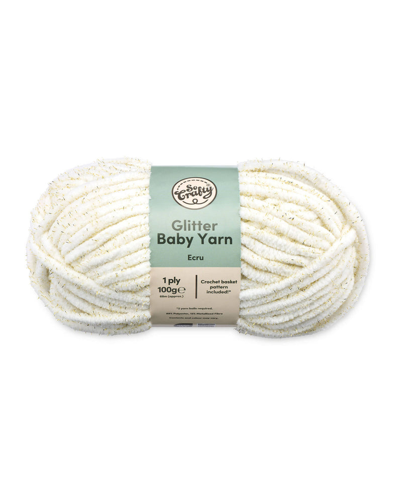 Glitter yarn with knitting pattern in five colours, UK version