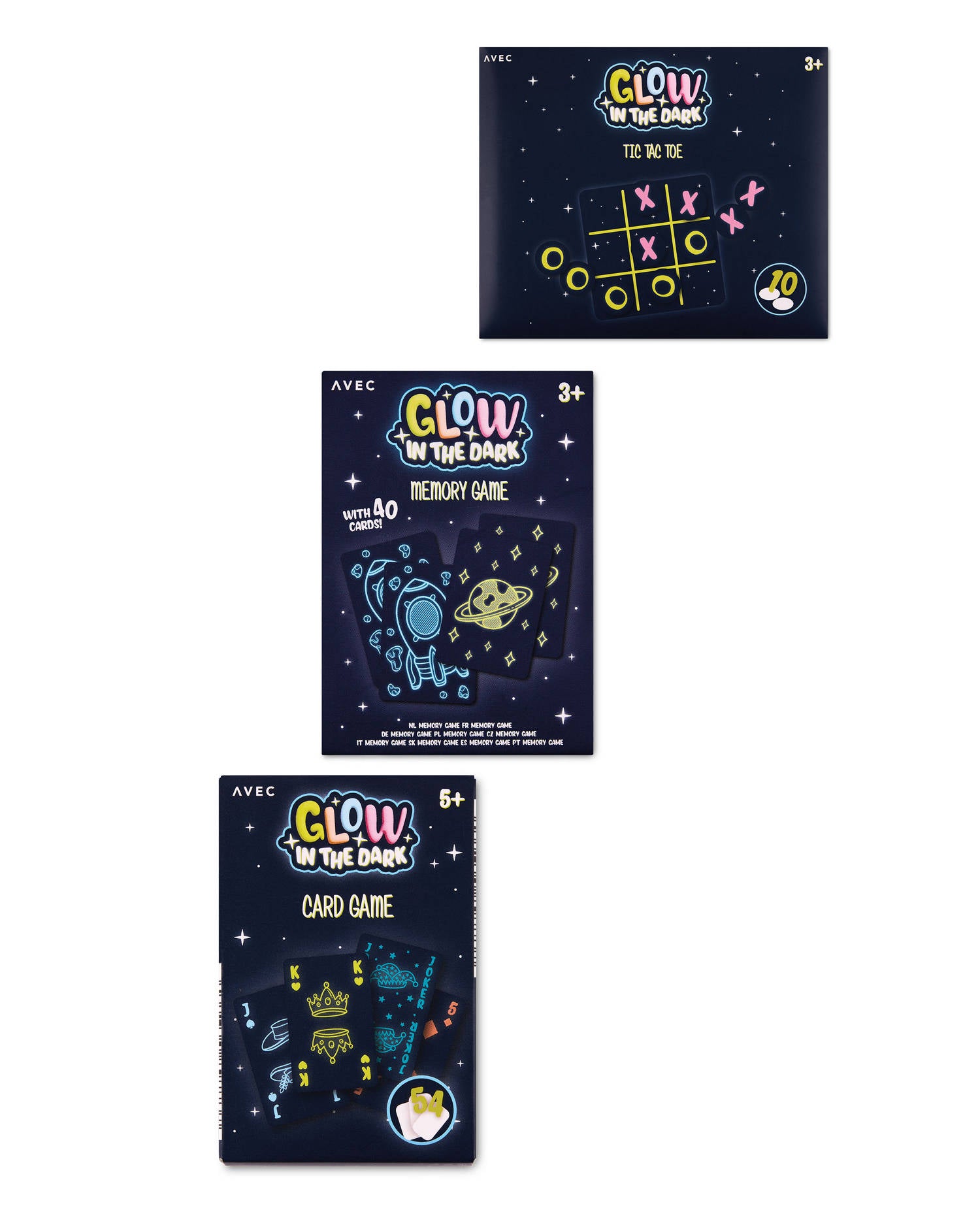 Glow in the dark minigames collection with Playing Cards, UK version