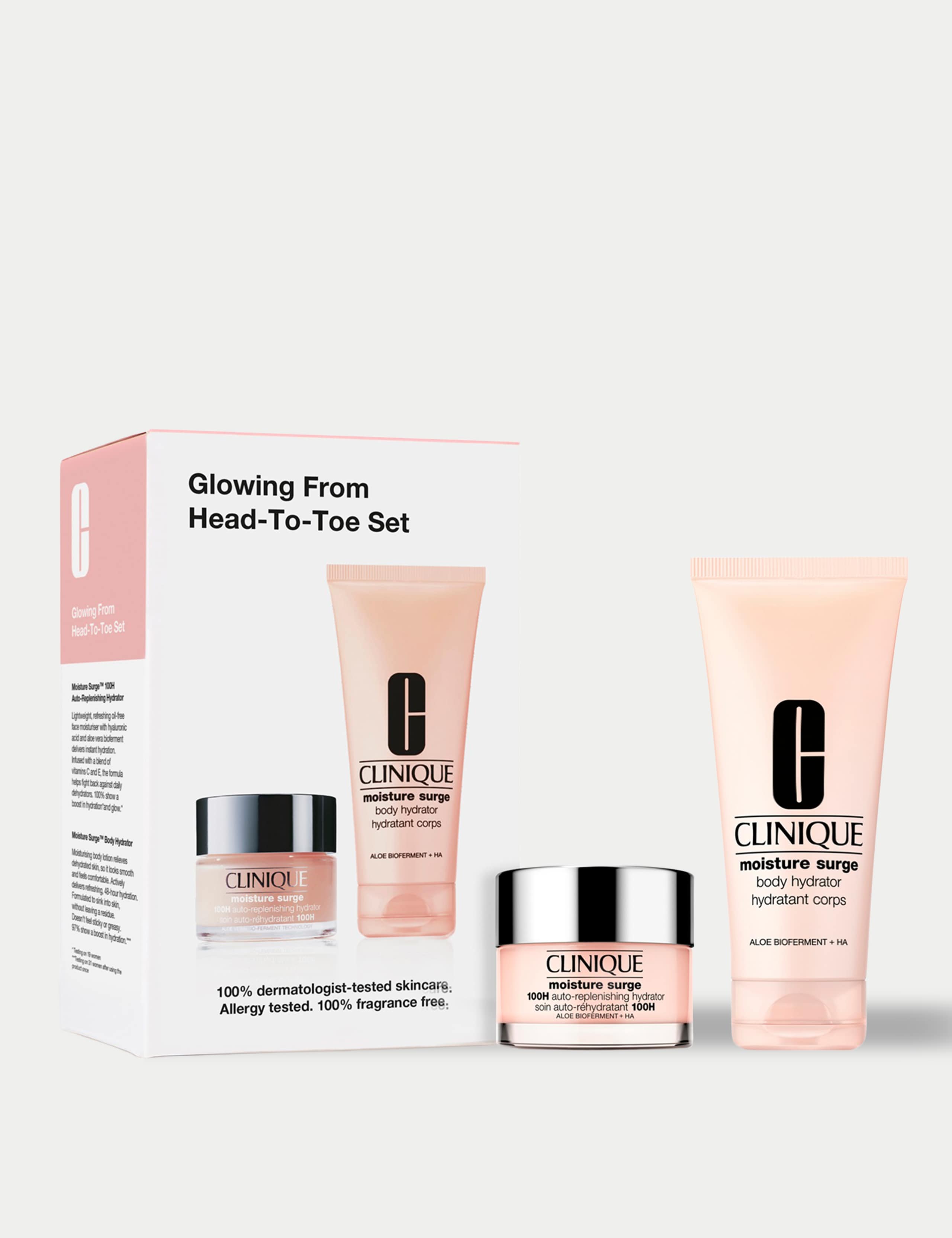 Clinique gift set with Moisture Surge 100H and body hydrator (British brand)