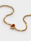 Katie Loxton gold coated enamel heart bracelet 30mm, UK version