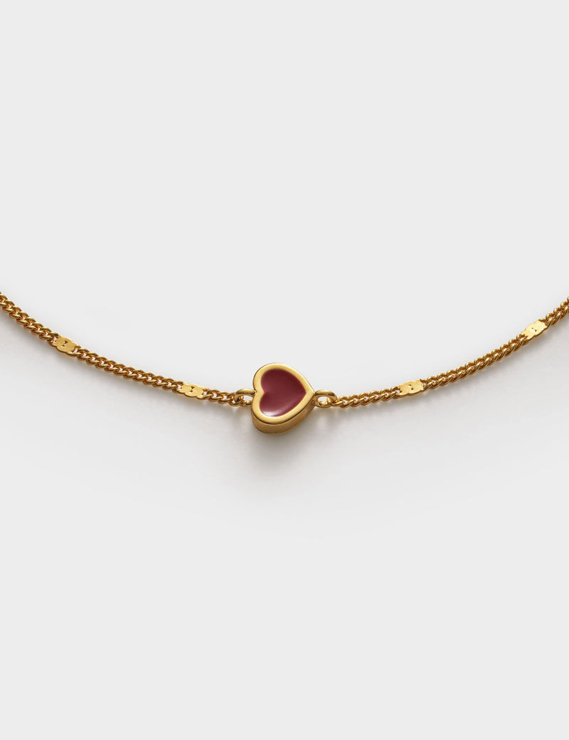 Katie Loxton gold coated enamel heart bracelet 30mm, UK version