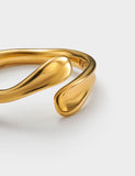 Katie Loxton gold coated molten wrap waterproof ring - British product