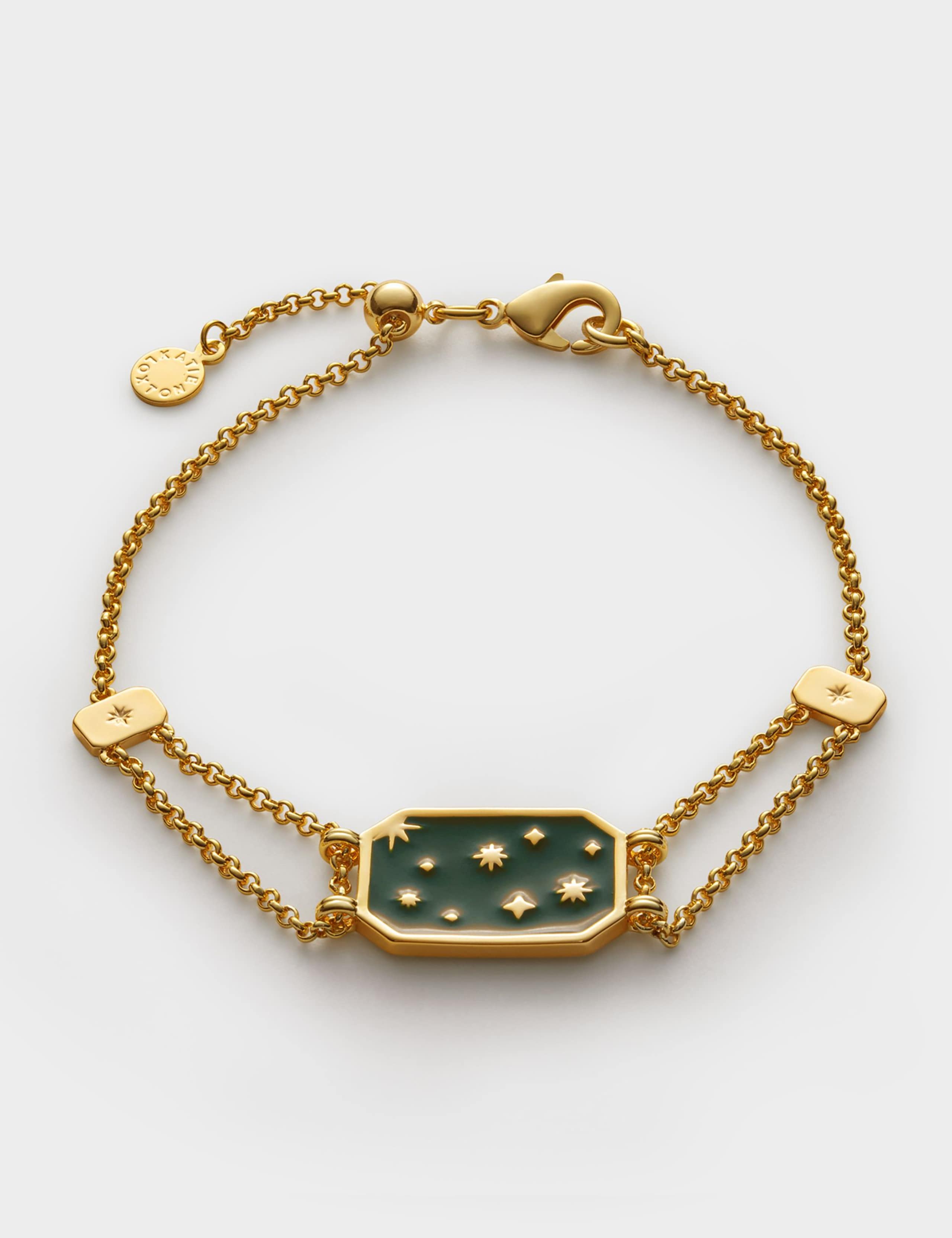 Katie Loxton gold coated night sky waterproof bracelet, imported from the UK