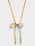 Katie Loxton gold coated ribbon bow necklace, UK version