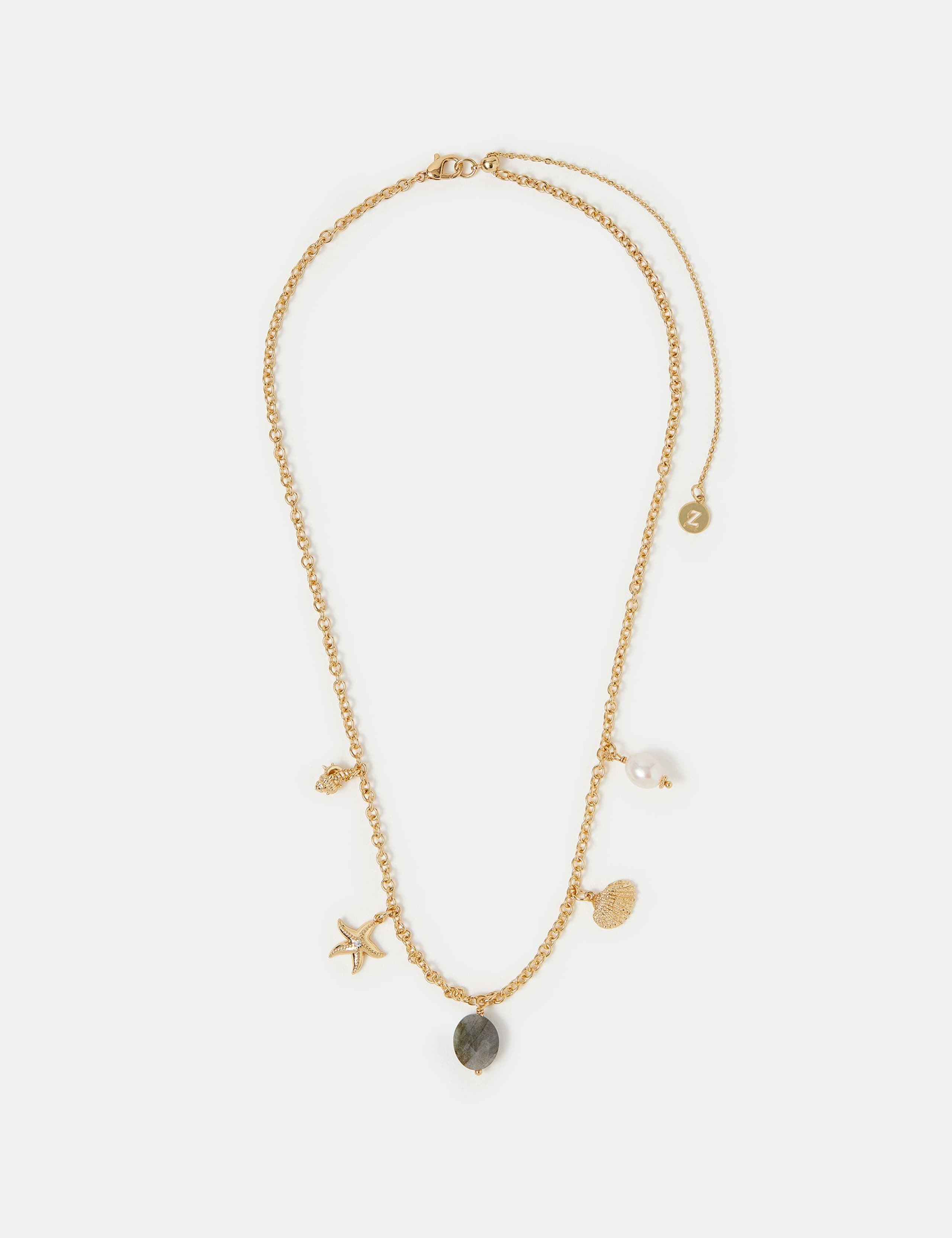 Accessorize gold plated charm necklace 41cm, imported from the UK