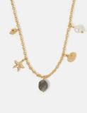 Accessorize gold plated charm necklace 41cm, imported from the UK