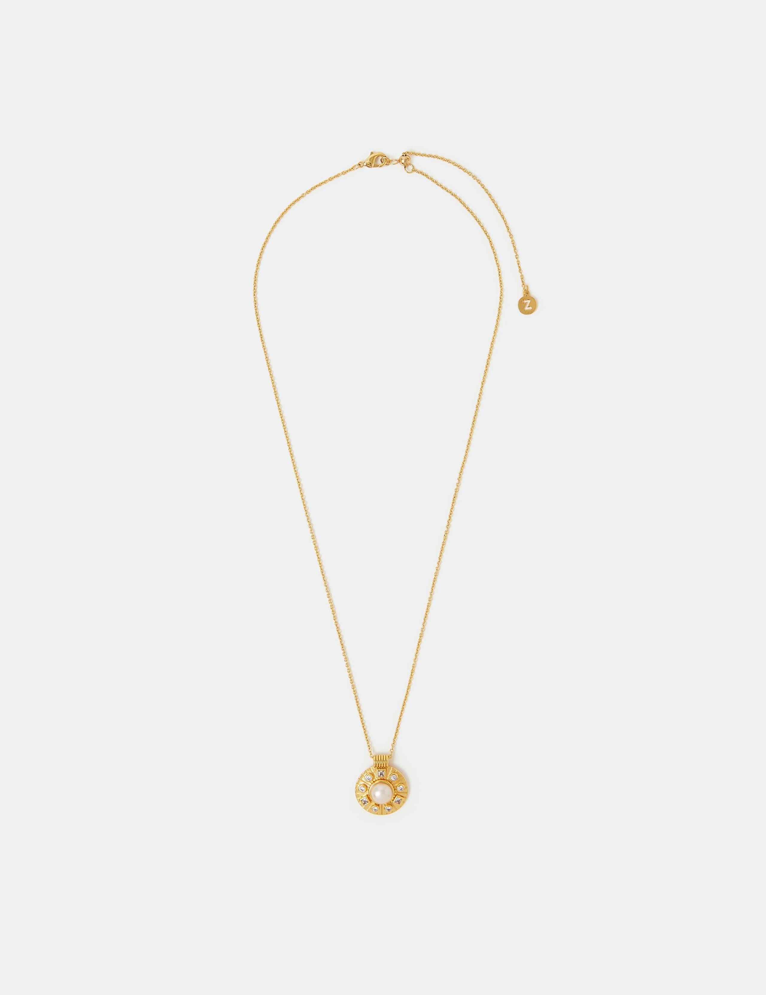 Accessorize gold plated coin pendant necklace with adjustable chain (British brand)