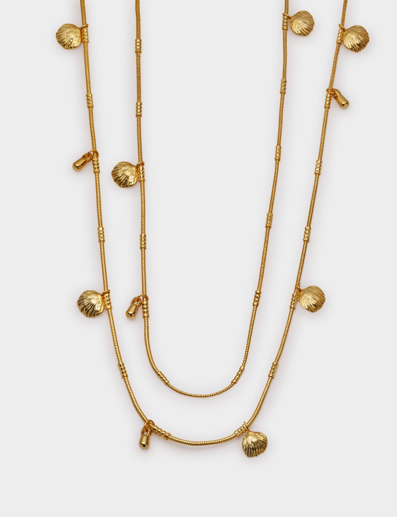 Katie Loxton gold plated shell charm necklace, UK version