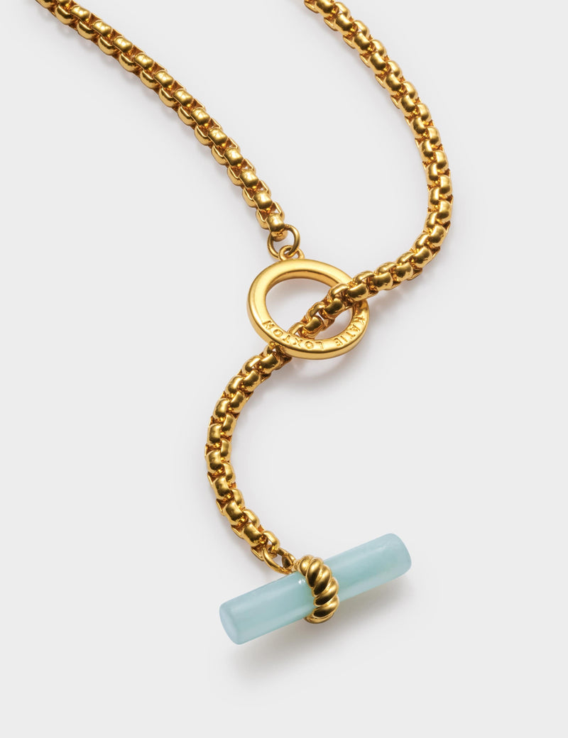 Katie Loxton gold-plated T-bar necklace, UK version
