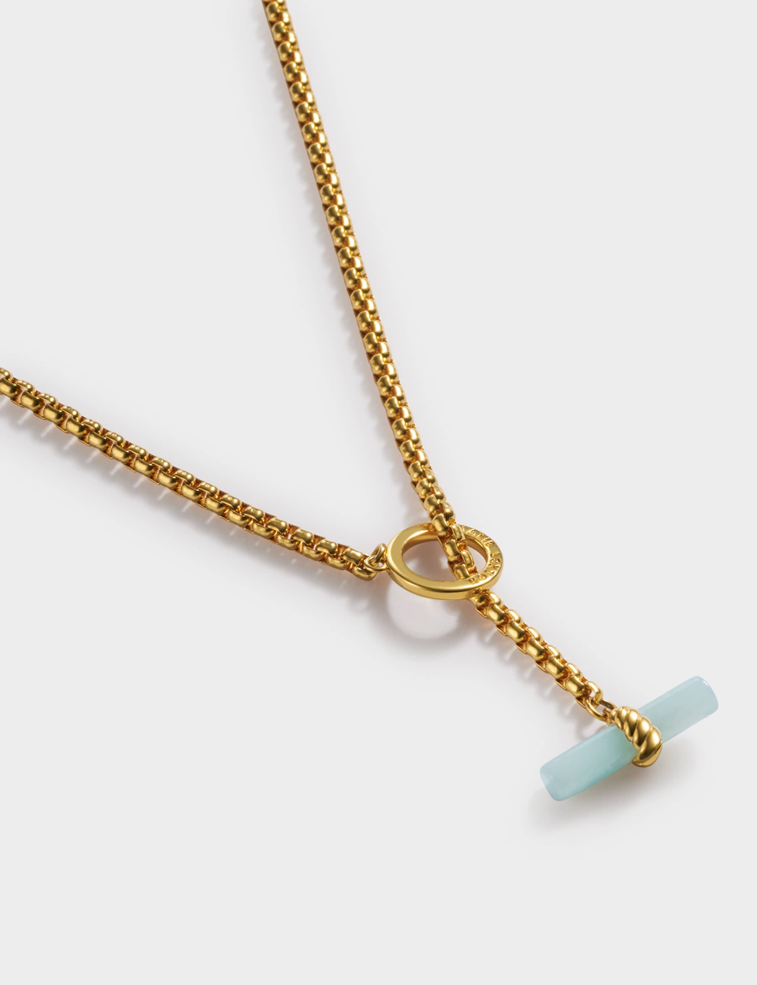 Katie Loxton gold-plated T-bar necklace, UK version