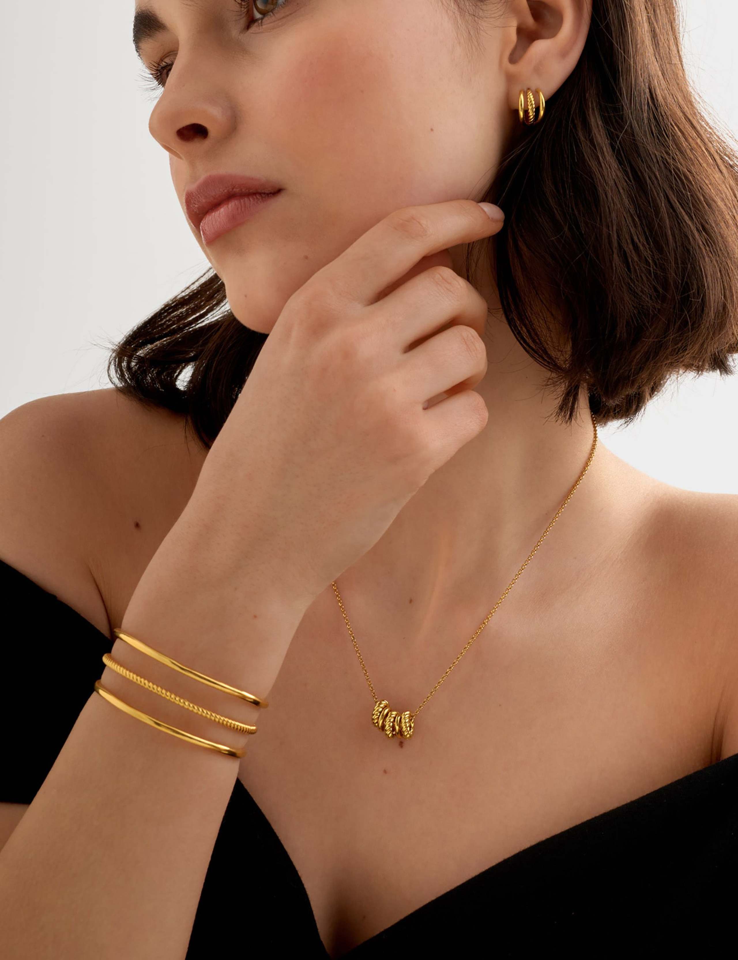 Katie Loxton gold plated bangle open cuff waterproof, imported from the UK