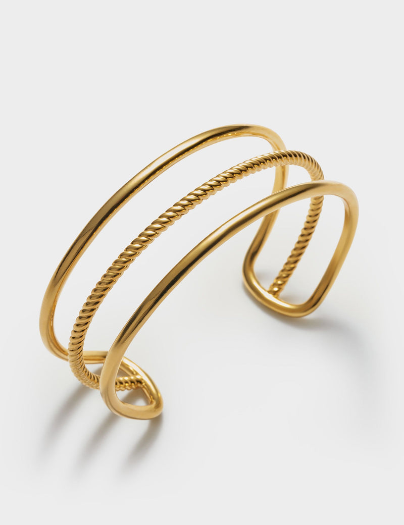 Katie Loxton gold plated bangle open cuff waterproof, imported from the UK