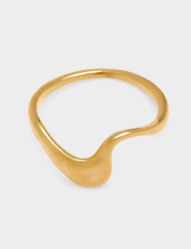 Katie Loxton gold-plated wave ring waterproof (British brand)