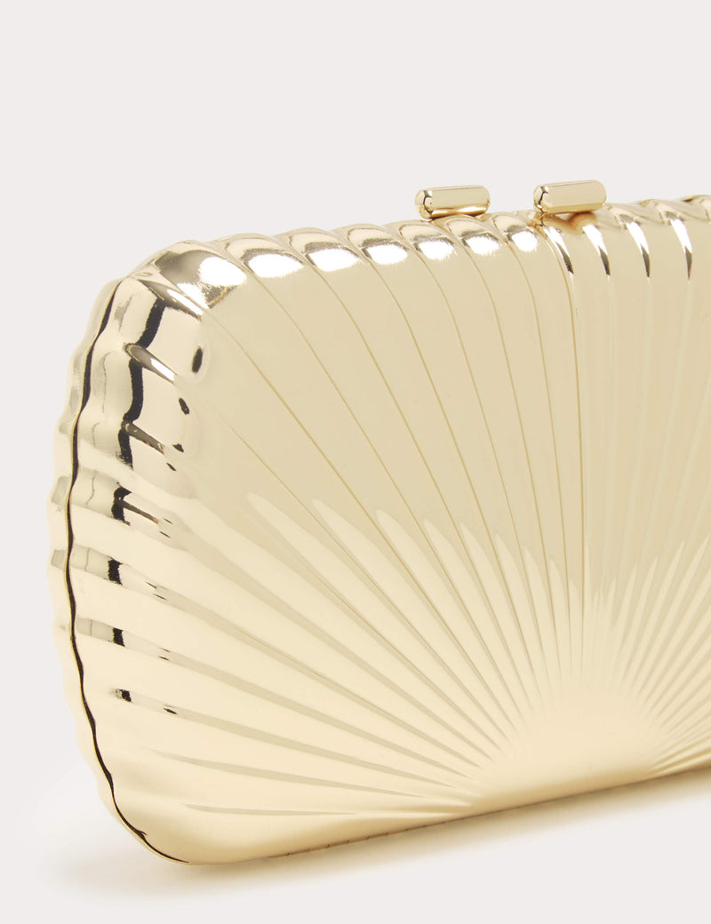 M&S gold textured chain strap clutch bag, UK version