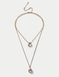 M&S gold tone crystal multirow necklace (British brand)