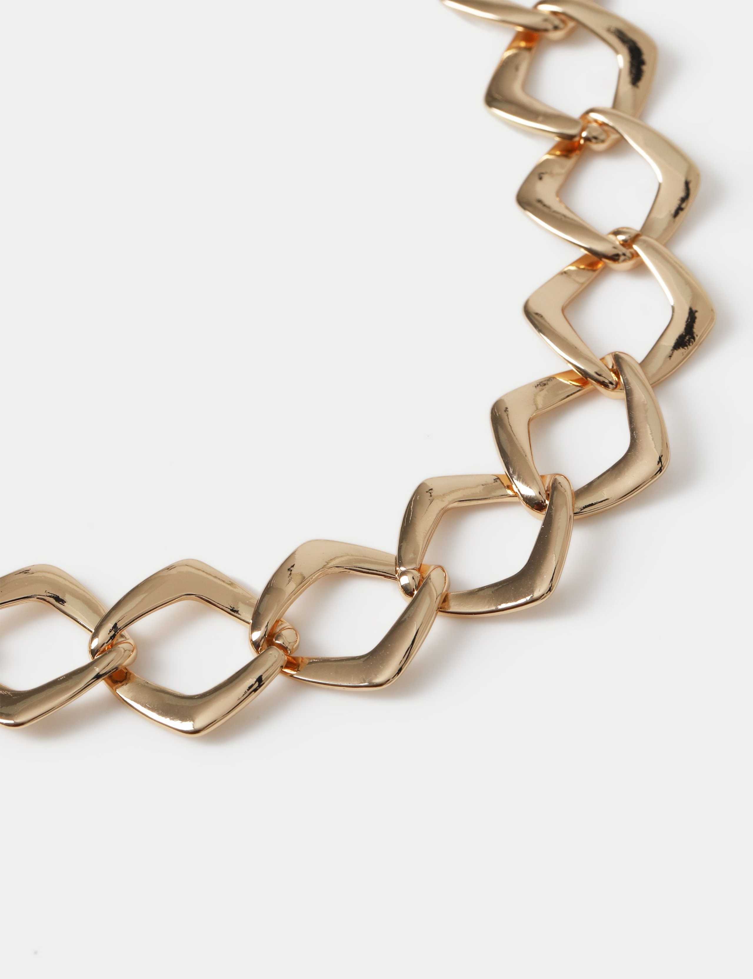 gold tone diamond chain necklace 450mm (British brand)