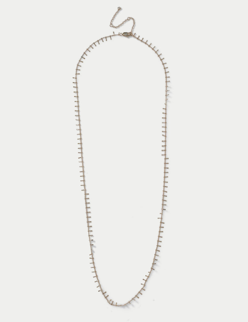 Gold tone long necklace with edge detail (British brand)