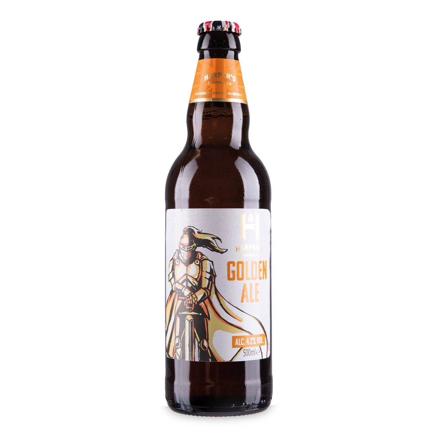 Golden ale free from peanuts, imported from the UK