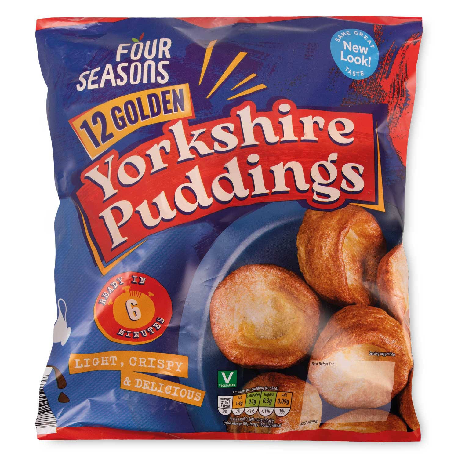 Golden frozen Yorkshire puddings ready in 6 minutes - British product