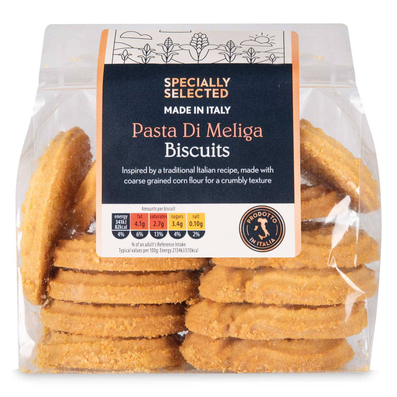 Gourmet Italian biscuit Pasta Di Meliga - British product