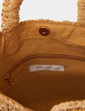 Accessorize natural raffia grab bag with floral embroidery (British brand)