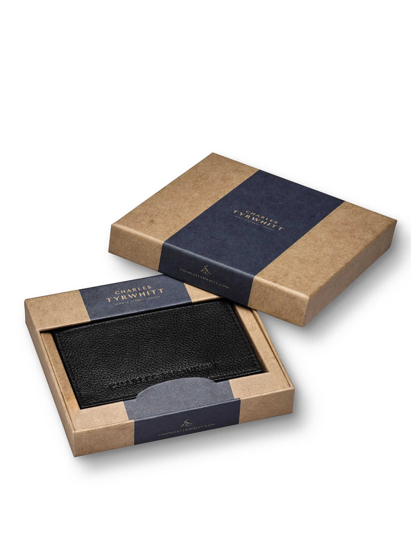 Charles Tyrwhitt grain leather card holder slim 7cm (British brand)
